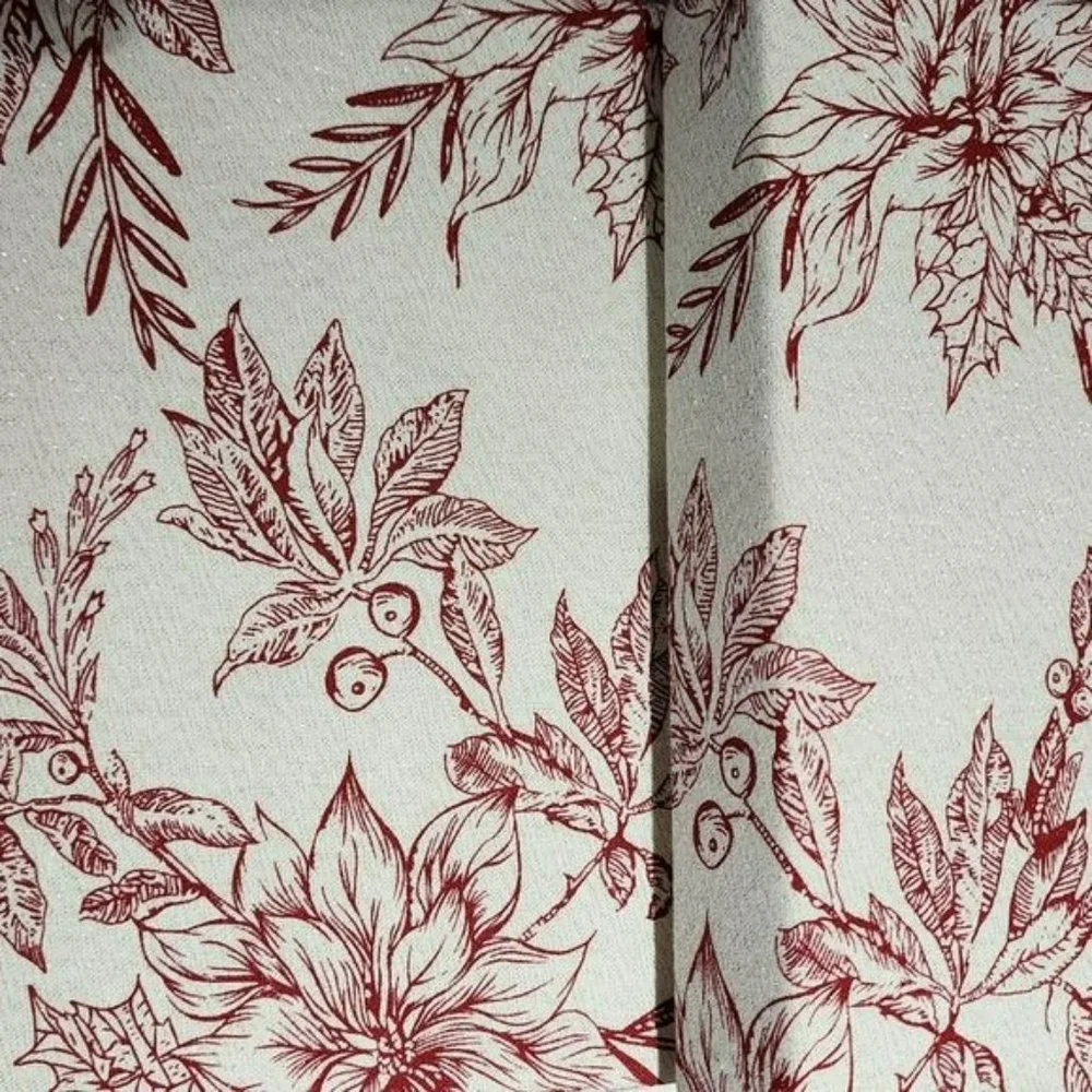 Rachel Ashwell The Farmhouse Floral Tablecloth 60x84 Oblong Ivory Burgundy Gold